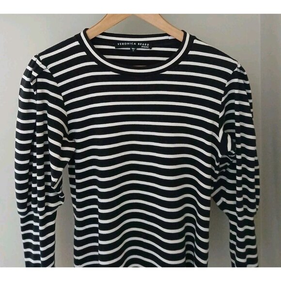 Veronica Beard Lyon Puff Sleeve Top - Picture 3 of 12
